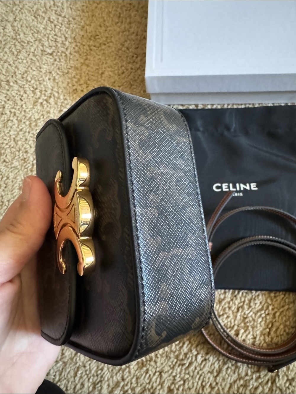 Authentic 💯 Celine Mini Triomphe Crossbody - Picture 5 of 11
